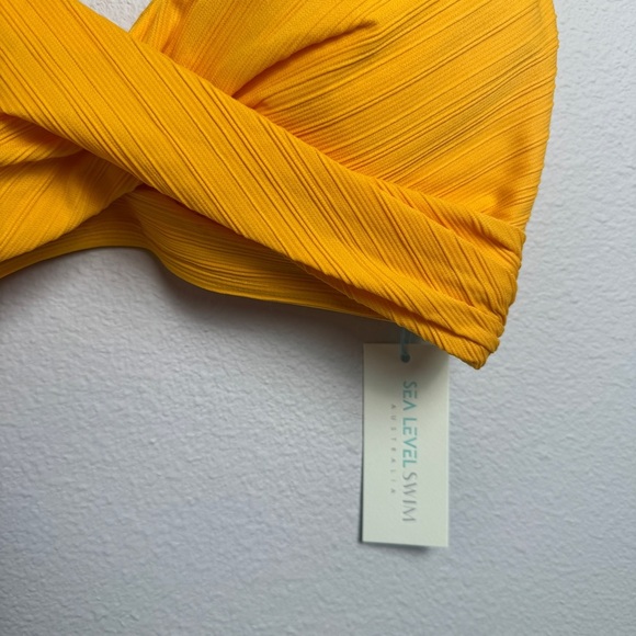 Sea Level Australia Cross Front MULTIFIT Cup Bikini Top Swimsuit Orange NWT - Picture 5 of 16